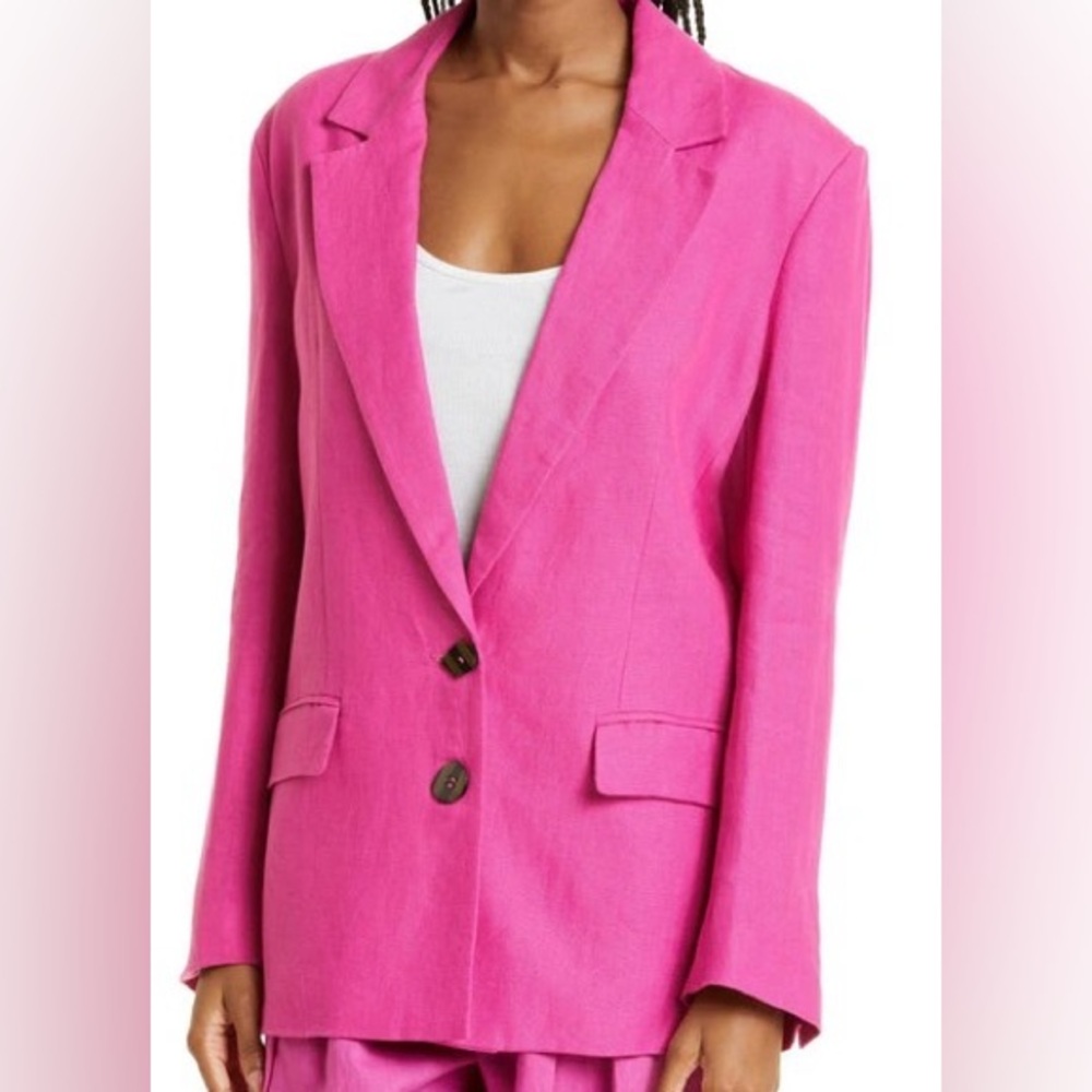 FARM Rio Linen blazer in peony size small